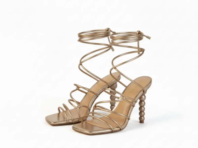 Sculptured Lace Up Heels